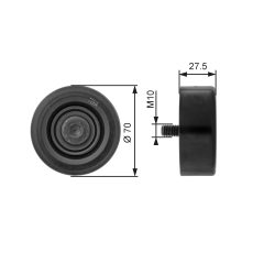 GATES T36206 — Rolă ghidaj curea transmisie