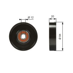 GATES T36321 — Rolă întinzătoare curea transmisie