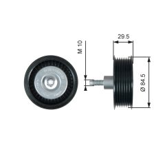 GATES T36536 — Rolă ghidaj curea transmisie