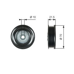 GATES T36747 — Rolă ghidaj curea transmisie