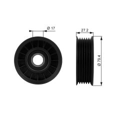 GATES T38009 — Rolă ghidaj curea transmisie