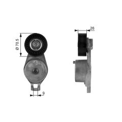 GATES T38185 — Întinzător curea trapezoidală dințată