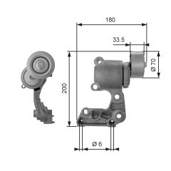 GATES T38410 — Натяжитель клинового зубчатого ремня