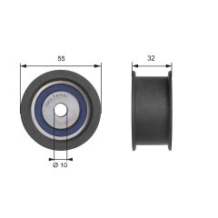 GATES T41101 — Rolă ghidaj curea distribuție