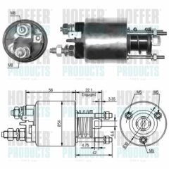 HOFFER 46047 — Втягивающее реле стартера