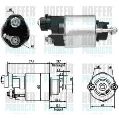 HOFFER 46173 — Втягивающее реле стартера