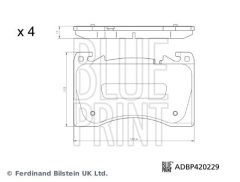 BLUE PRINT ADBP420229 — Plăcuțe de frână disc