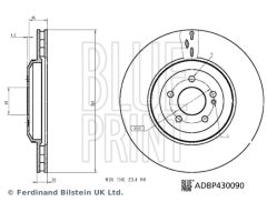 BLUE PRINT ADBP430090 — Disc de frână