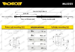 MONROE ML5222 — Amortizor cu gaz capac portbagaj