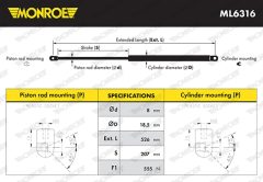 MONROE ML6316 — Amortizor cu gaz capac portbagaj