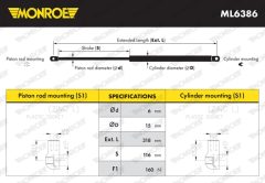 MONROE ML6386 — Amortizor cu gaz lunetă