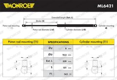 MONROE ML6421 — Amortizor cu gaz capotă