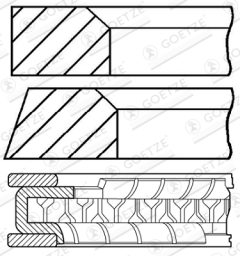 GOETZE ENGINE 08-306807-00 — Комплект поршневых колец