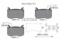 TEXTAR 2209101-3263-00 — Set discuri și plăcuțe de frână