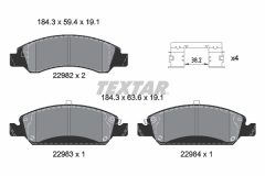 TEXTAR 2298201 — Plăcuțe de frână disc