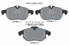 TEXTAR 2373807-1187-02 — Set discuri și plăcuțe de frână
