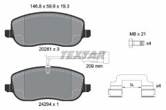 TEXTAR 2429401-1554-00 — Set discuri și plăcuțe de frână