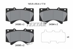 TEXTAR 2438601 — Plăcuțe de frână disc
