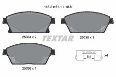TEXTAR 2503401-2433-00 — Комплект тормозных дисков и колодок