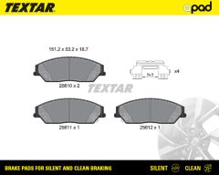TEXTAR 2561001SC — Колодки тормозные дисковые