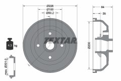 TEXTAR 94022300 — Tambur de frână