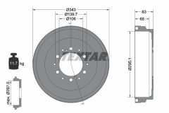 TEXTAR 94036200 — Tambur de frână