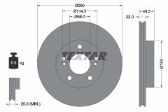 TEXTAR 92069900 — Disc de frână
