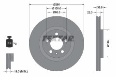 TEXTAR 92082305 — Тормозной диск