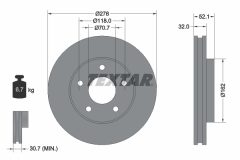 TEXTAR 92091500 — Disc de frână