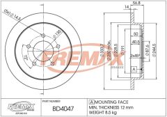 FREMAX BD-4047 — Disc de frână