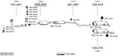 BOSAL SYS01197 — Выхлопная система в сборе