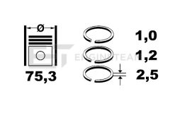 ET ENGINETEAM R4000400 — Set segmenți piston
