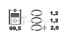 ET ENGINETEAM R4000700 — Set segmenți piston