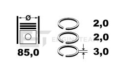 ET ENGINETEAM R4001200 — Set segmenți piston