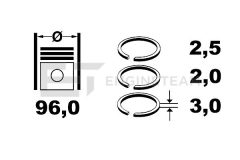 ET ENGINETEAM R4001400 — Set segmenți piston