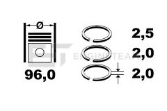 ET ENGINETEAM R4001500 — Set segmenți piston