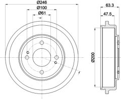 HELLA PAGID 8DT 355 302-401 — Tambur de frână