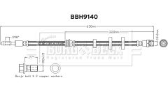 BORG & BECK BBH9140 — Furtun de frână