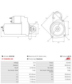 AS-PL S91019S — Electromotor