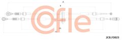 COFLE 92.2CB.FD023 — Cablu schimbător cutie manuală