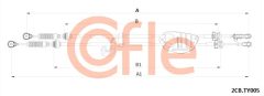 COFLE 92.2CB.TY005 — Cablu schimbător cutie manuală