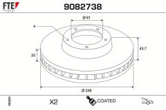FTE 9082738 — Тормозной диск