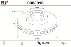 FTE 9082816 — Тормозной диск