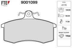 FTE 9001099 — Plăcuțe de frână disc