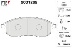 FTE 9001262 — Plăcuțe de frână disc