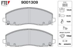 FTE 9001309 — Plăcuțe de frână disc