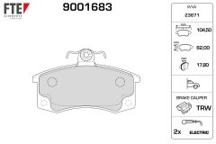 FTE 9001683 — Plăcuțe de frână disc