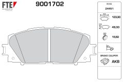FTE 9001702 — Plăcuțe de frână disc