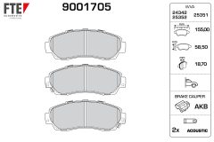 FTE 9001705 — Колодки тормозные дисковые