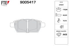 FTE 9005417 — Plăcuțe de frână disc